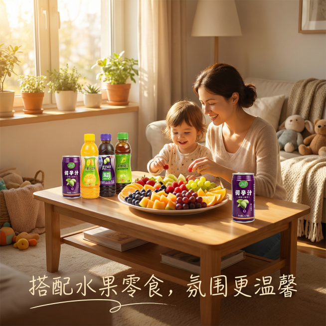 这张图片是产品主体这款产品是云南饮料 我需要设计10张主图在拼多多上面售卖    可以用家庭聚餐、节日团圆饭时，代替碳酸饮料，老人小孩都能喝；周末亲子时光，搭配水果拼盘、小零食，边吃边喝，氛围更温馨预览效果