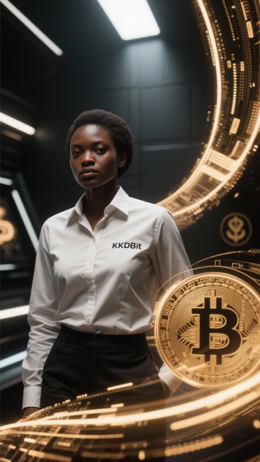 Full-body shot of a confident Congolese man or woman standing in a futuristic blockchain environment预览效果