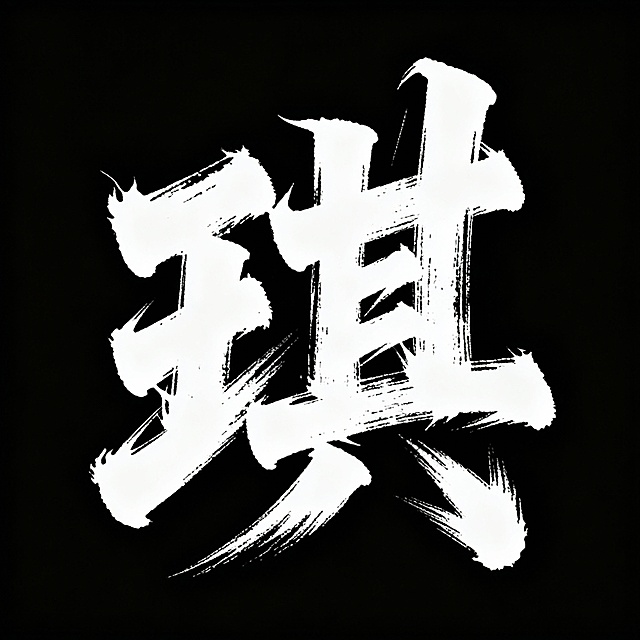 帮我设计12个燃向的书法字，不要有火焰元素，只要字，要风格一致，笔锋可以嚣张，不必太规整，不要有墨点，每一个字以一张图片的形式展现，黑底白字，这12个字分别是: 丁 猛 旦 琪 骏 霍 彦 瑞 聚 圈 捷 宗