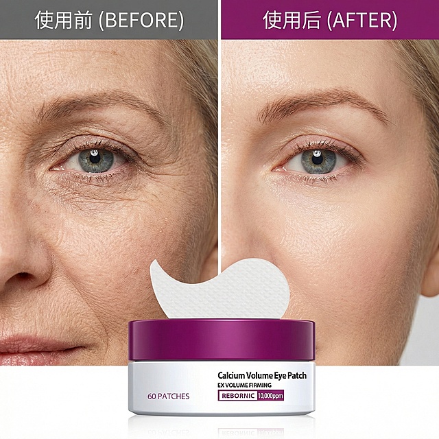 以图中的保湿眼贴为元素,欧美女人使用保湿眼贴,生成6张跟保湿眼贴有关的图,物体主体特征不变,比例 「1:1」