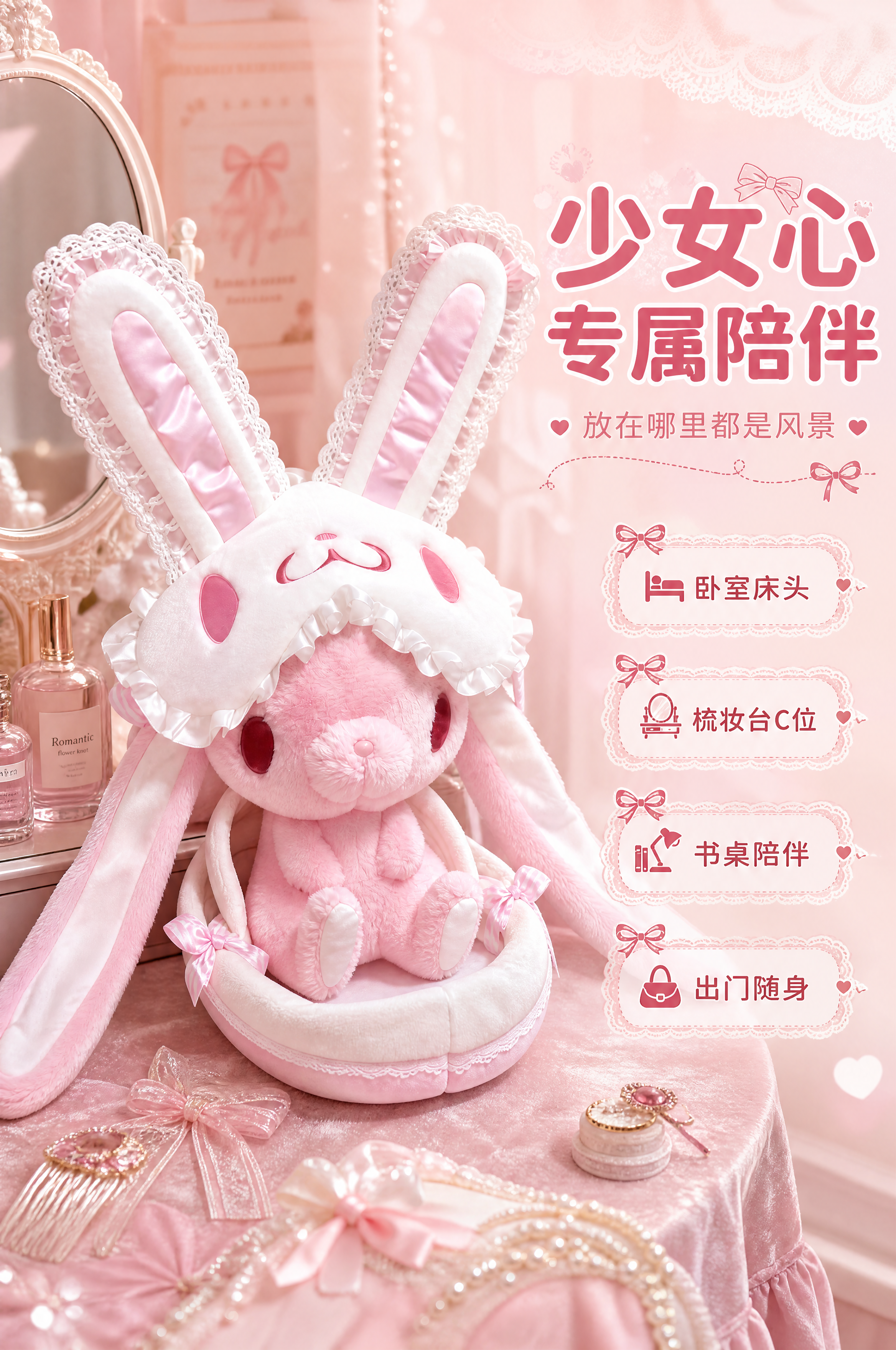 [商品] 使用【图1】JCKNBJ泛用兔粉色兔子玩偶；保留粉色… - 图片创意预览