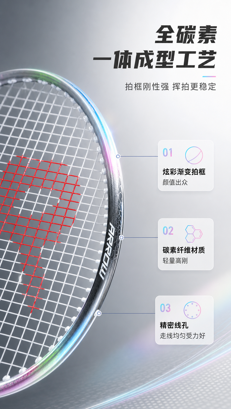 [商品] 使用【图3】【图5】【图8】碳素羽毛球拍拍框与拍面细… - 图片创意预览