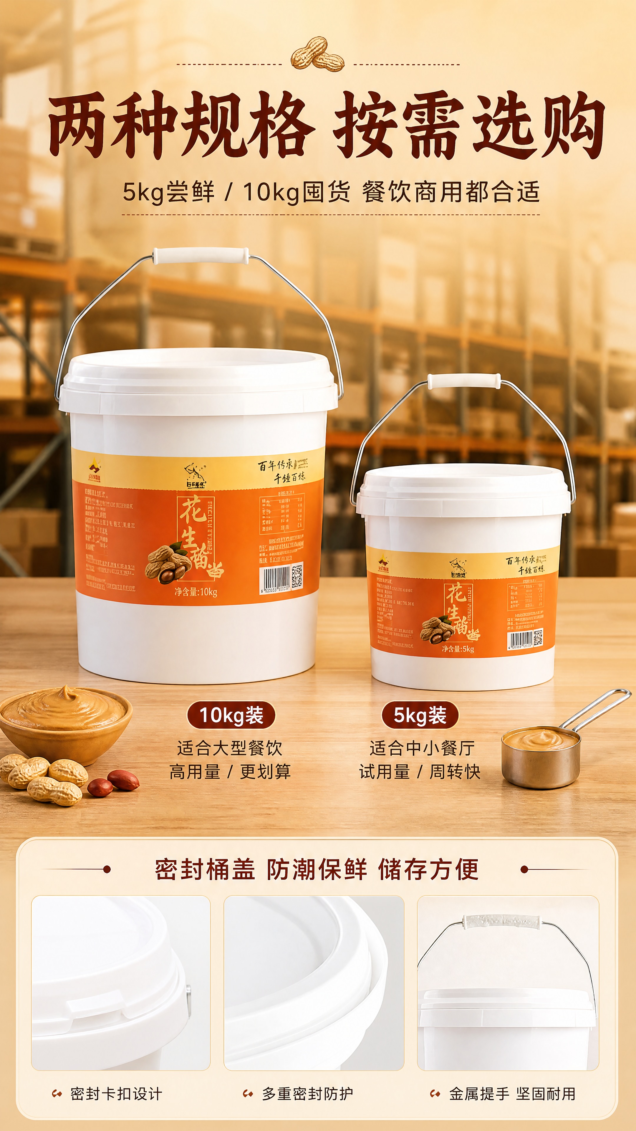 [商品] 使用【图1】花生酱包装生成5kg与10kg两种规格；… - 图片创意预览