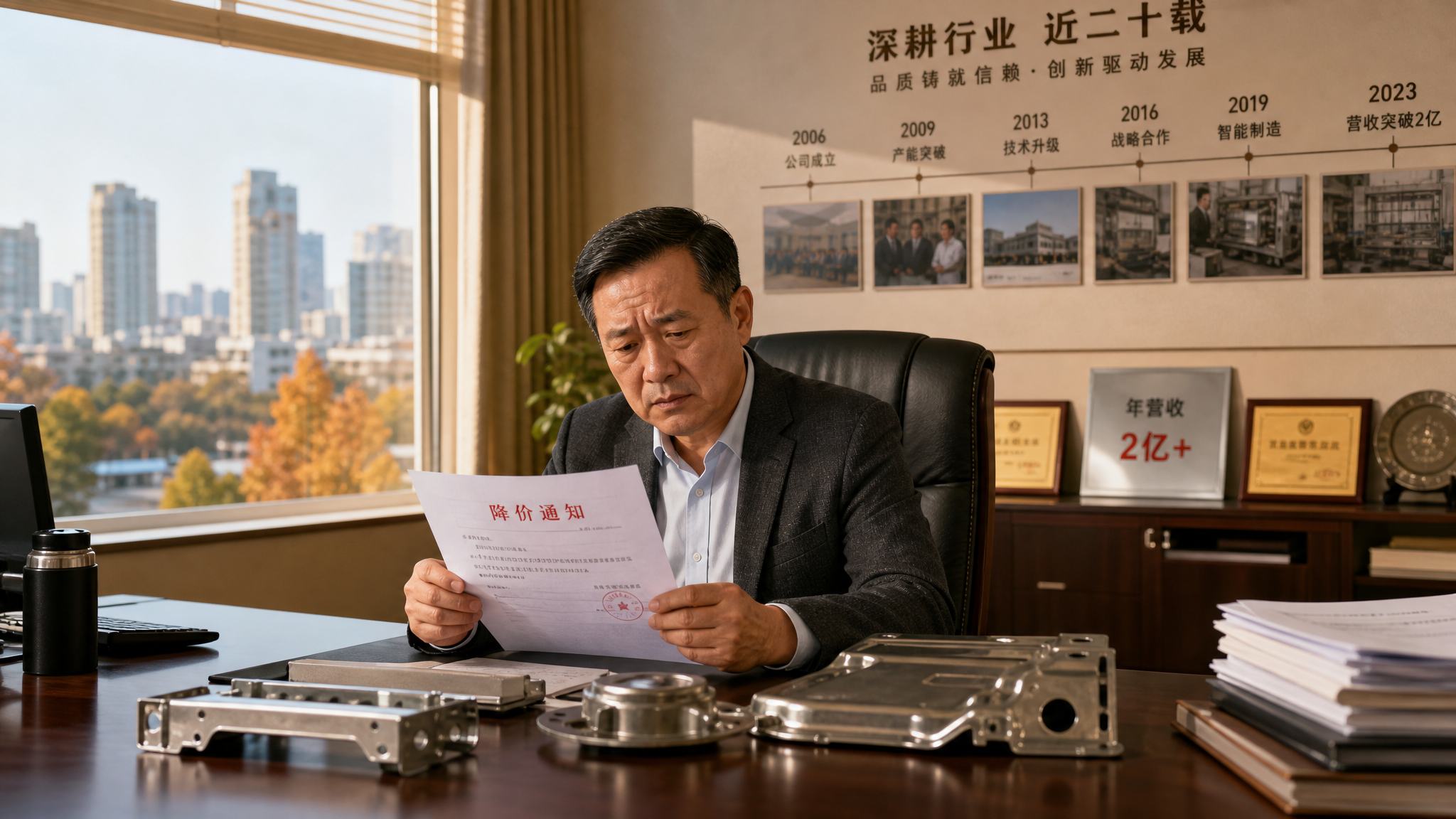 2025年秋天，宁波一家汽车零部件冲压件企业的办公室内，五十多… - 图片创意预览