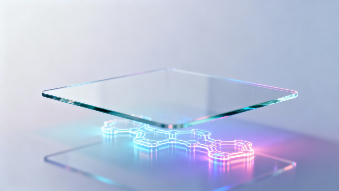 Glassmorphism crypto background, transparent glass panels, glowing blockchain reflections, soft ligh预览效果