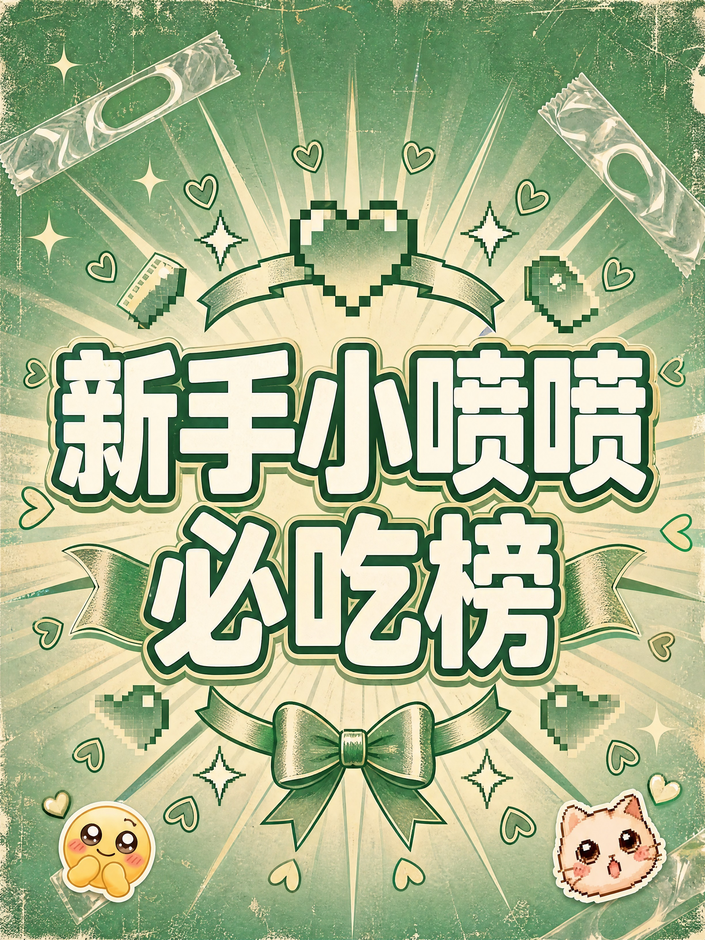 小红书笔记大字封面，插图大字，绿色复古美式风，版式精美，小红书… - 图片创意预览