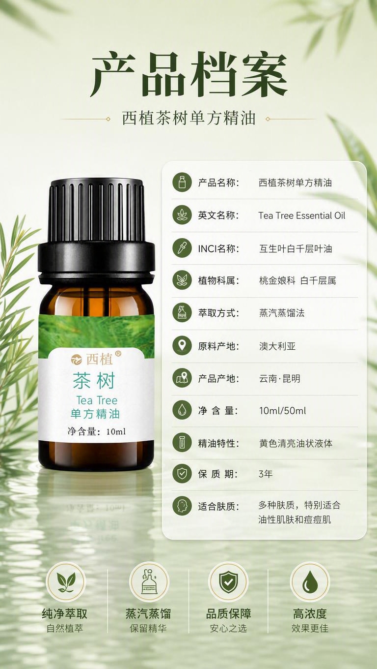 [商品] 使用【图1】西植茶树单方精油，棕色玻璃瓶、黑色螺纹盖… - 图片创意预览