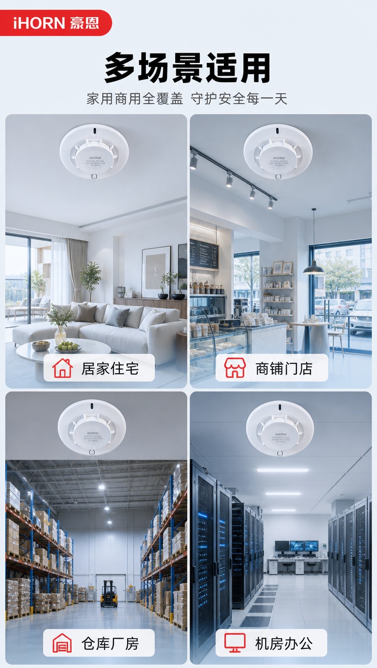 [商品] 使用【图1】白色圆形烟雾探测器（LH-94(II)款… - 图片创意预览
