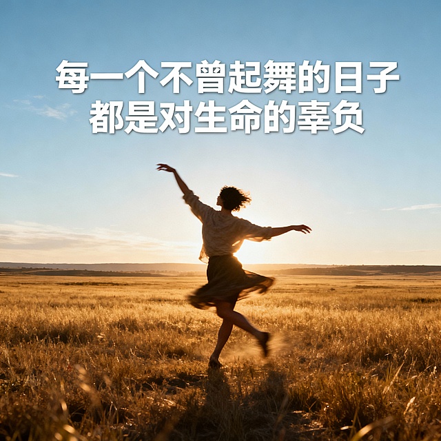 一个人的旷野配一句话，每一个不曾起舞的日子都是对生命的辜负