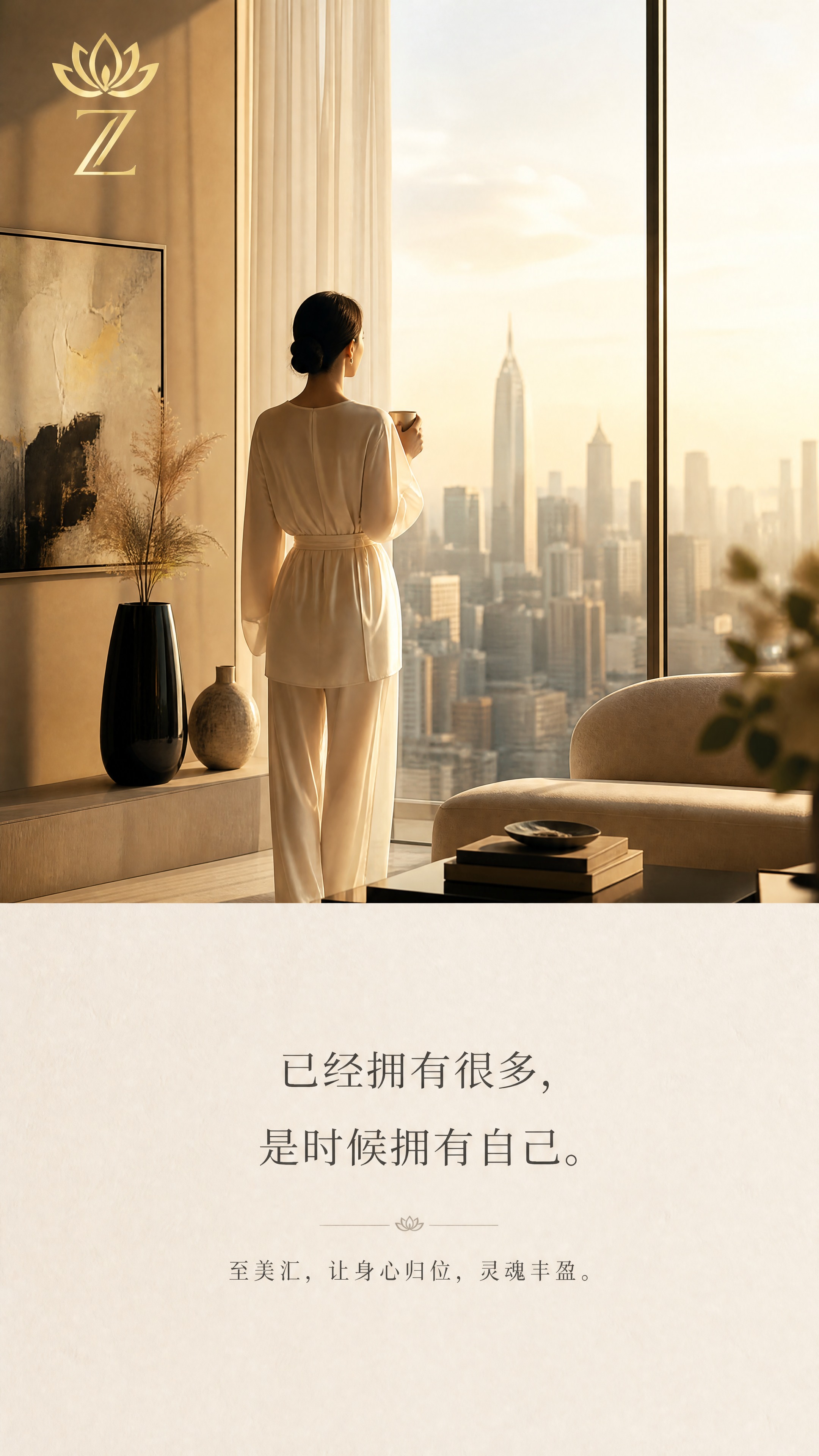9:16竖版朋友圈海报，高级轻奢风格，精英女性生活美学。画面主… - 图片创意预览