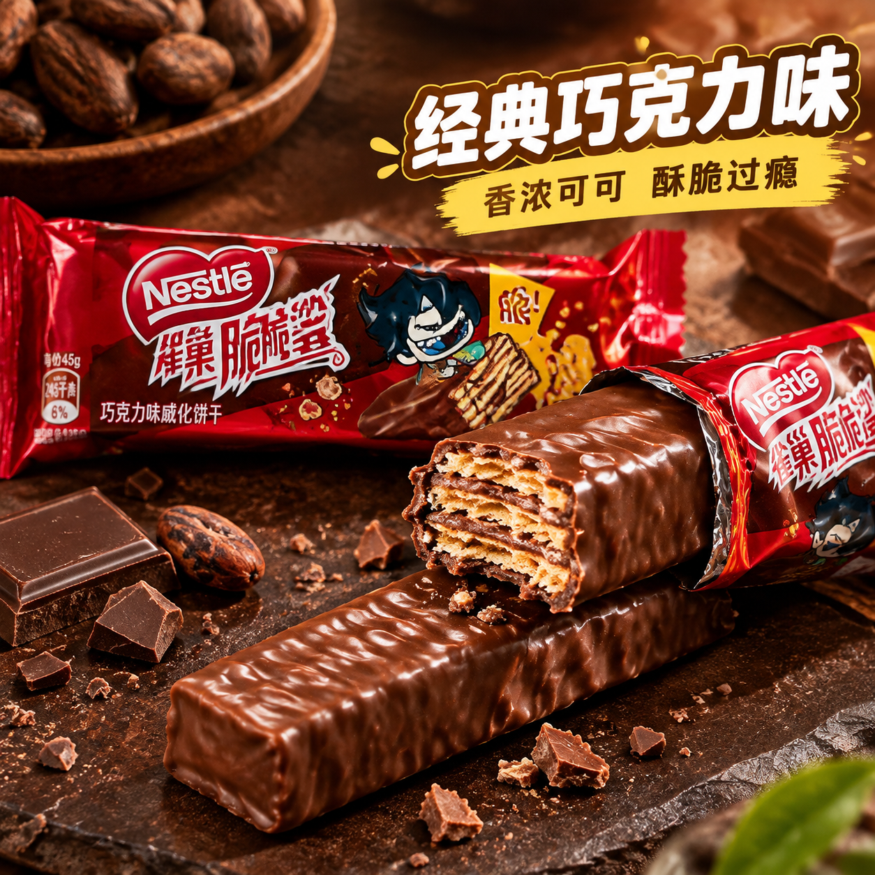 [主图-4] 巧克力味特写 经典口味深度种草。 [统一基调]… - 图片创意预览