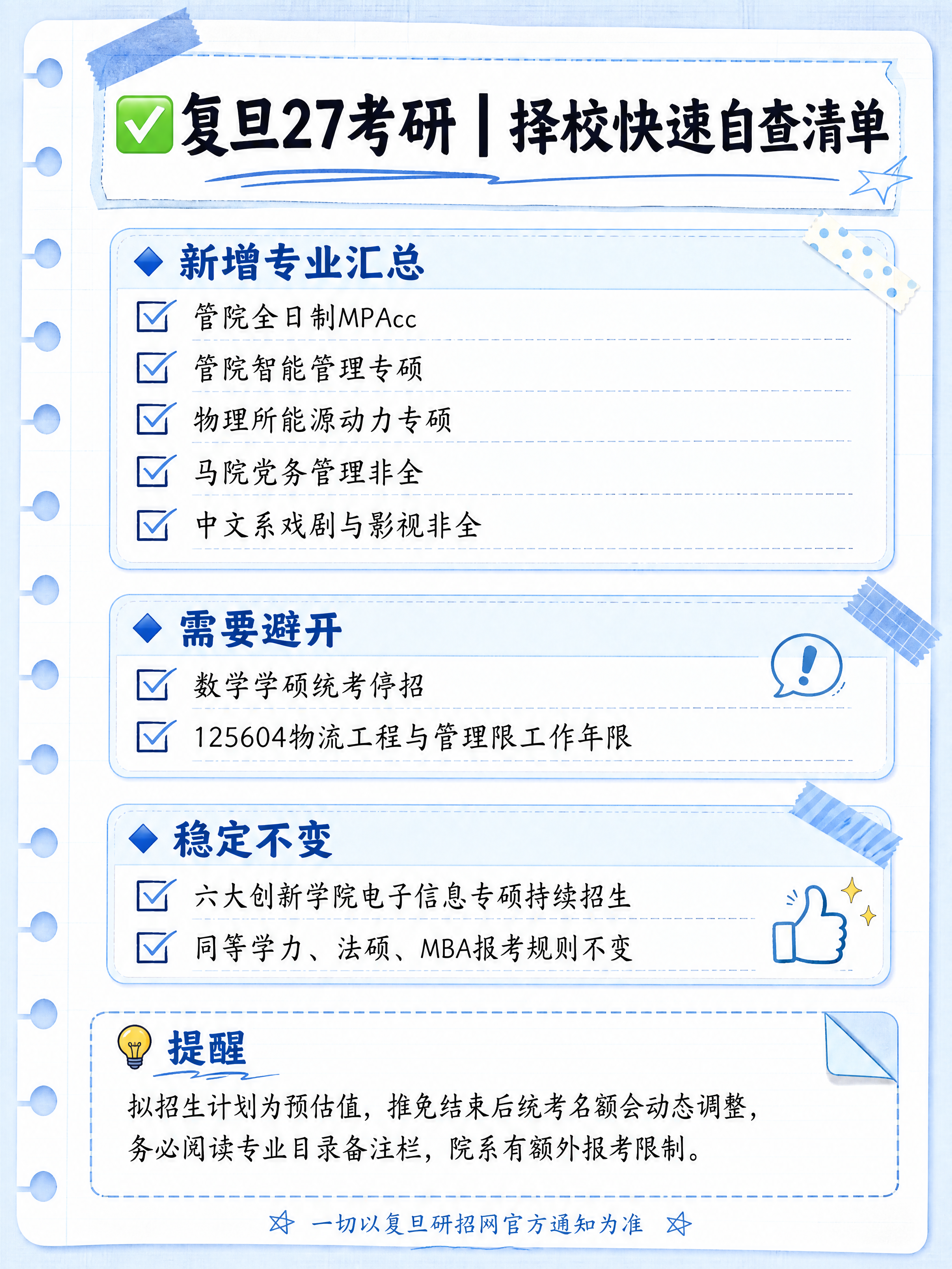 小红书考研干货信息卡片，浅蓝色系清单手账风格，版式精美，小红书… - 图片创意预览