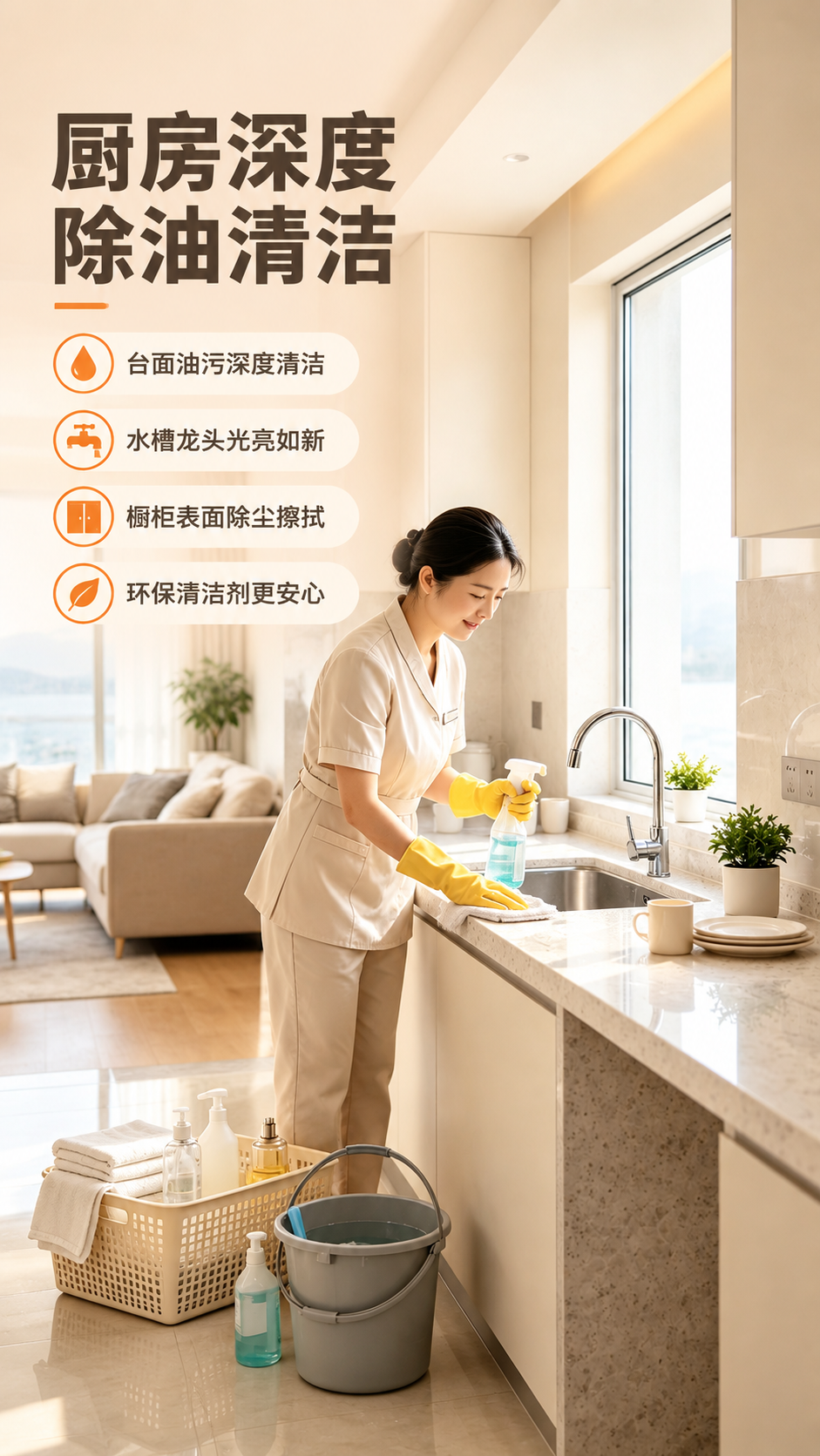 [商品] 全屋深度清洁上门服务；使用【图7】中厨房清洁场景，保… - 图片创意预览