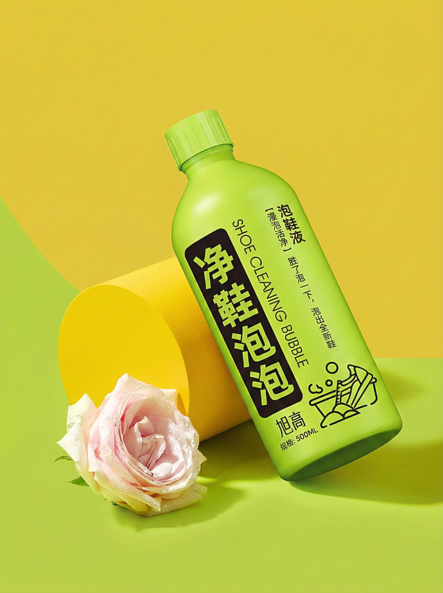 帮我把瓶子放在图片2瓶子的位置，瓶子的大小形状不变