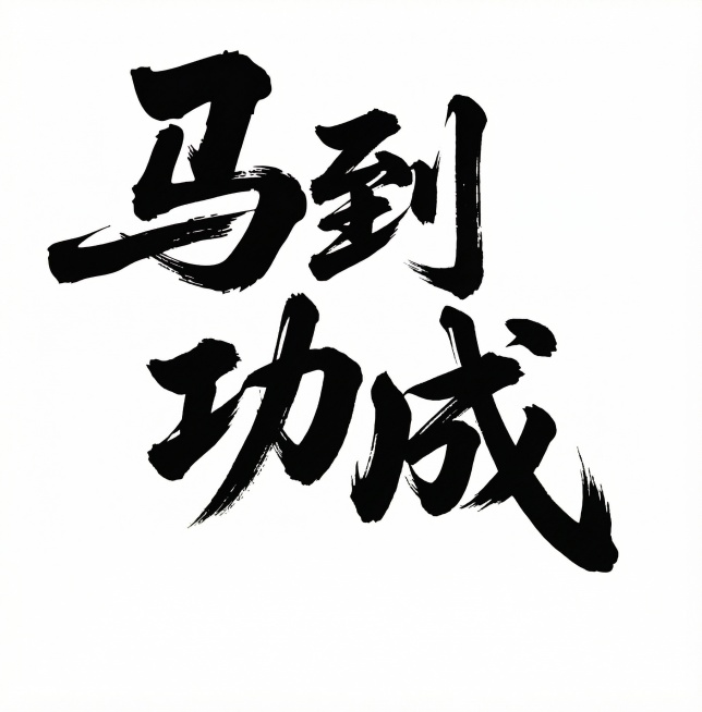 把图中“马上有福”改成“马到功成”,字体还要图中字体预览效果