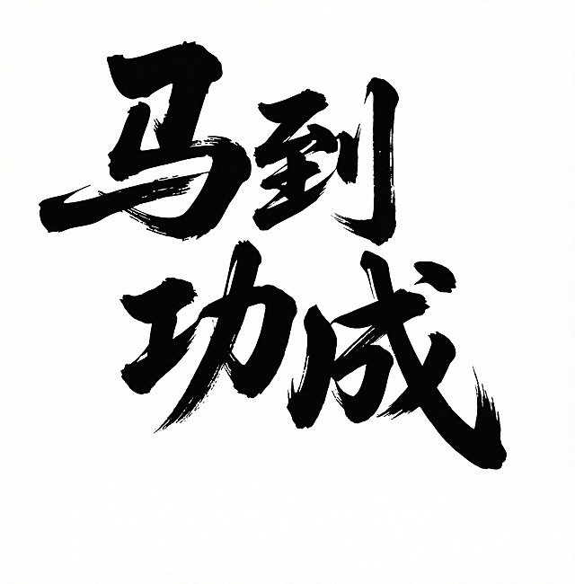 把图中“马上有福”改成“马到功成”,字体还要图中字体