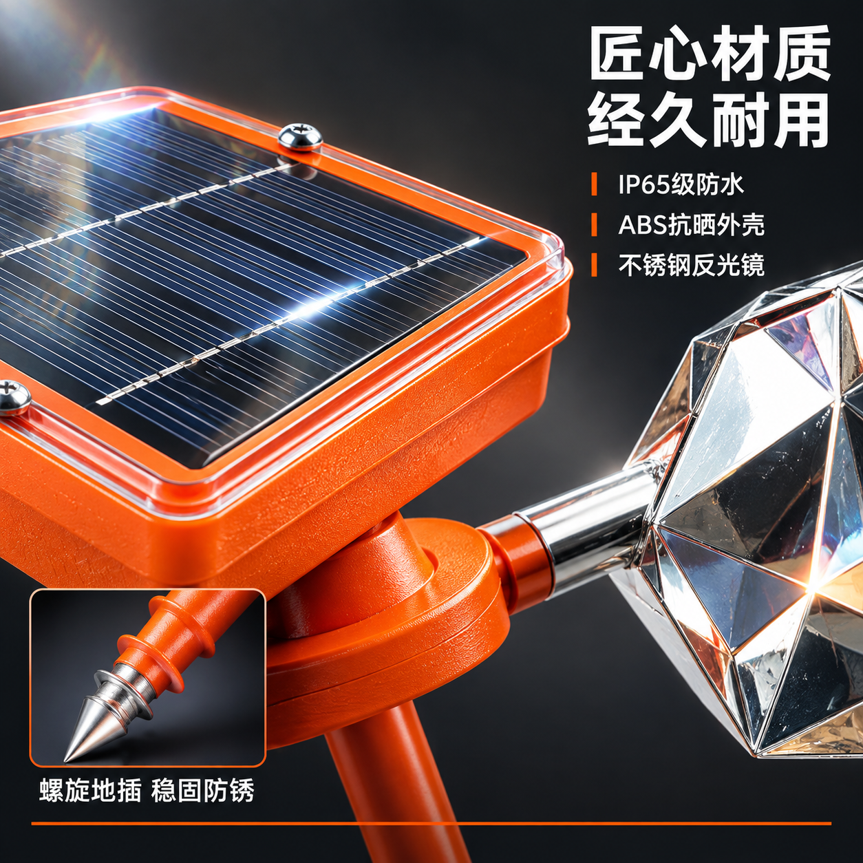 [主图-3] 太阳能语音驱鸟器材质细节特写图，核心任务是通过微… - 图片创意预览