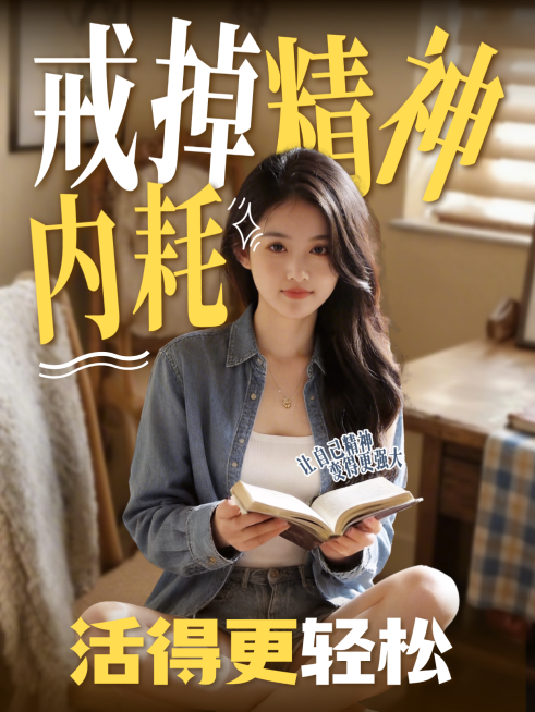 精神内耗话题人像小红书封面预览效果