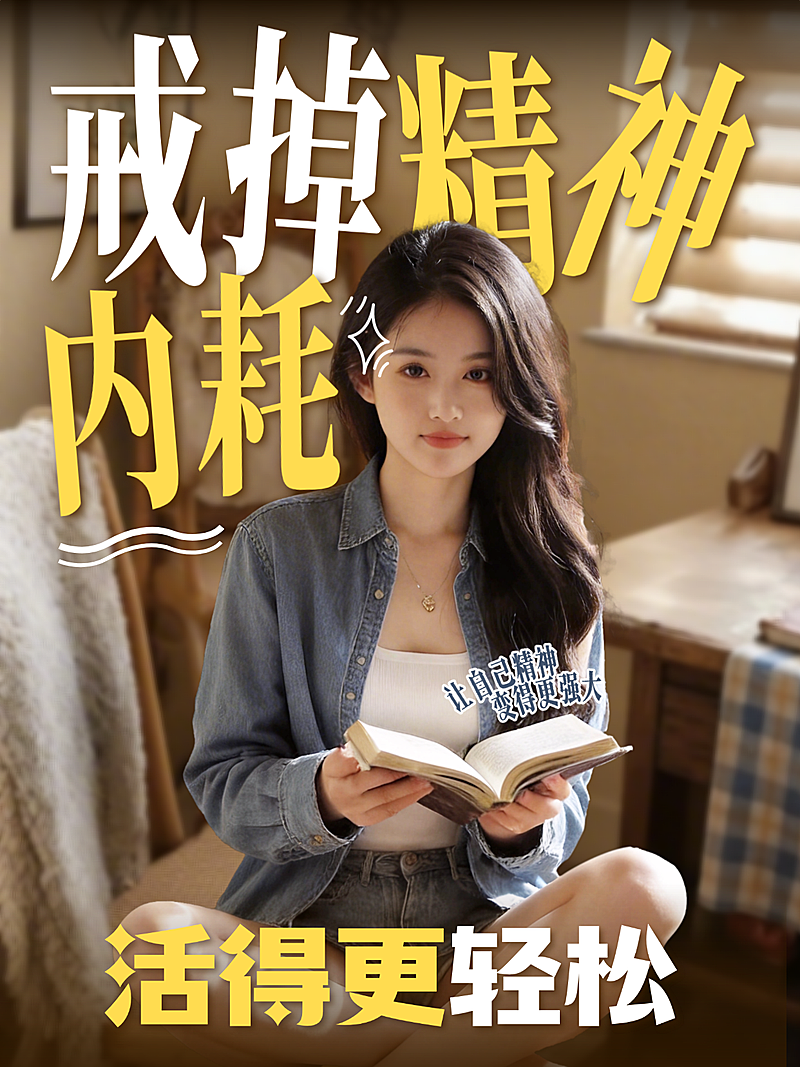 精神内耗话题人像小红书封面