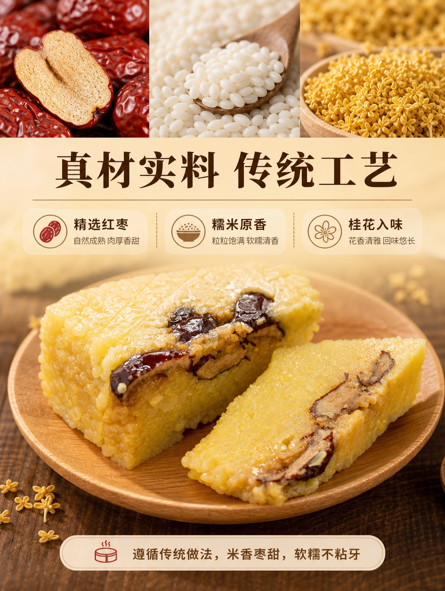 [商品] 使用【图8】桂花糕剖面切片实物图；保留糕体金黄软糯质… - 图片创意预览