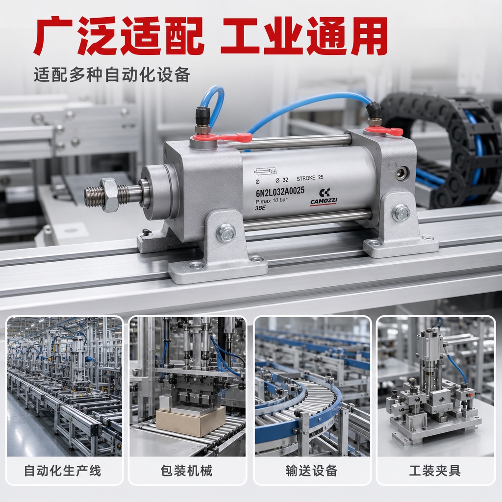 [主图-4] 场景适用与操作 展示气缸工业应用场景与安装连接方… - 图片创意预览