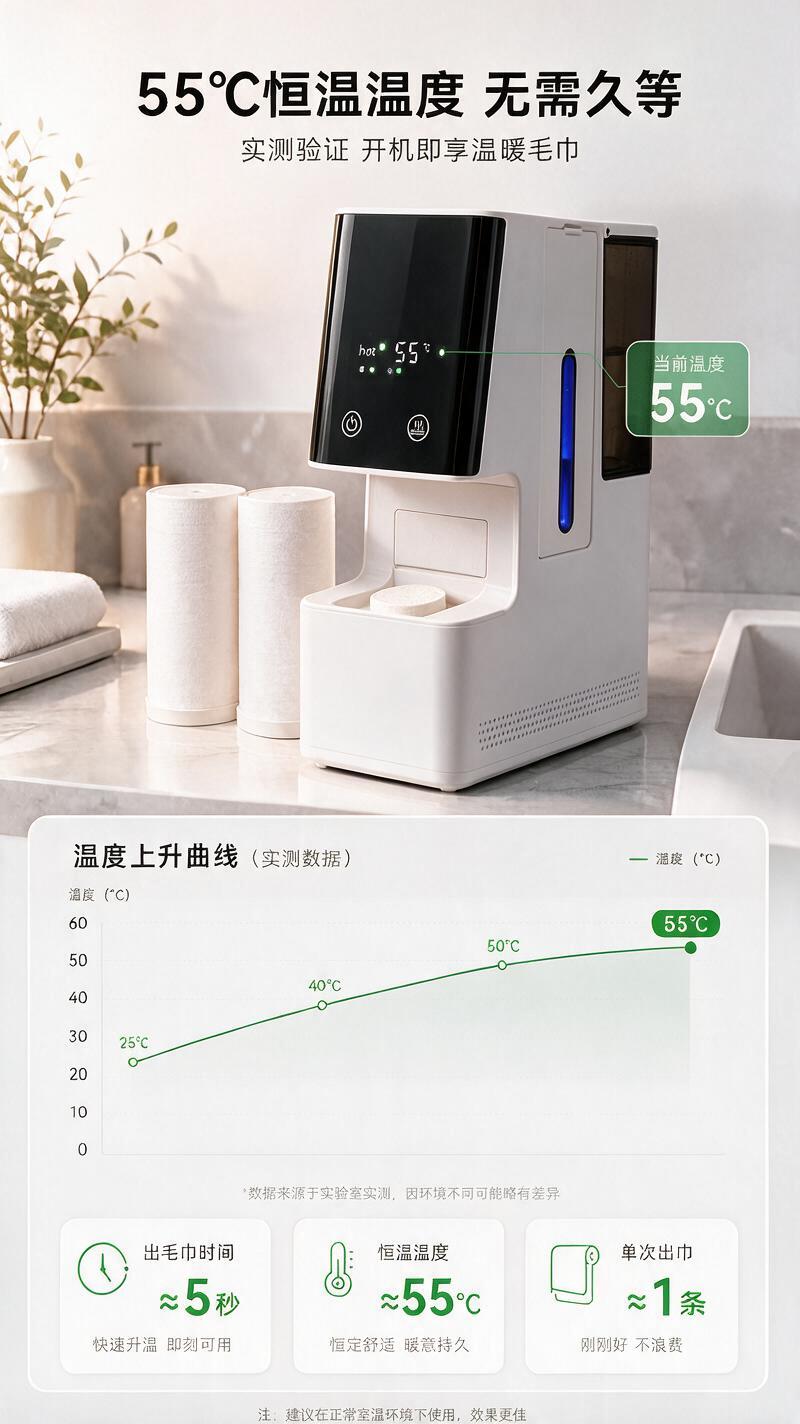 修改毛巾机的出巾口区域，将当前伸出的长条形展开毛巾改为参考图中… - 图片创意预览
