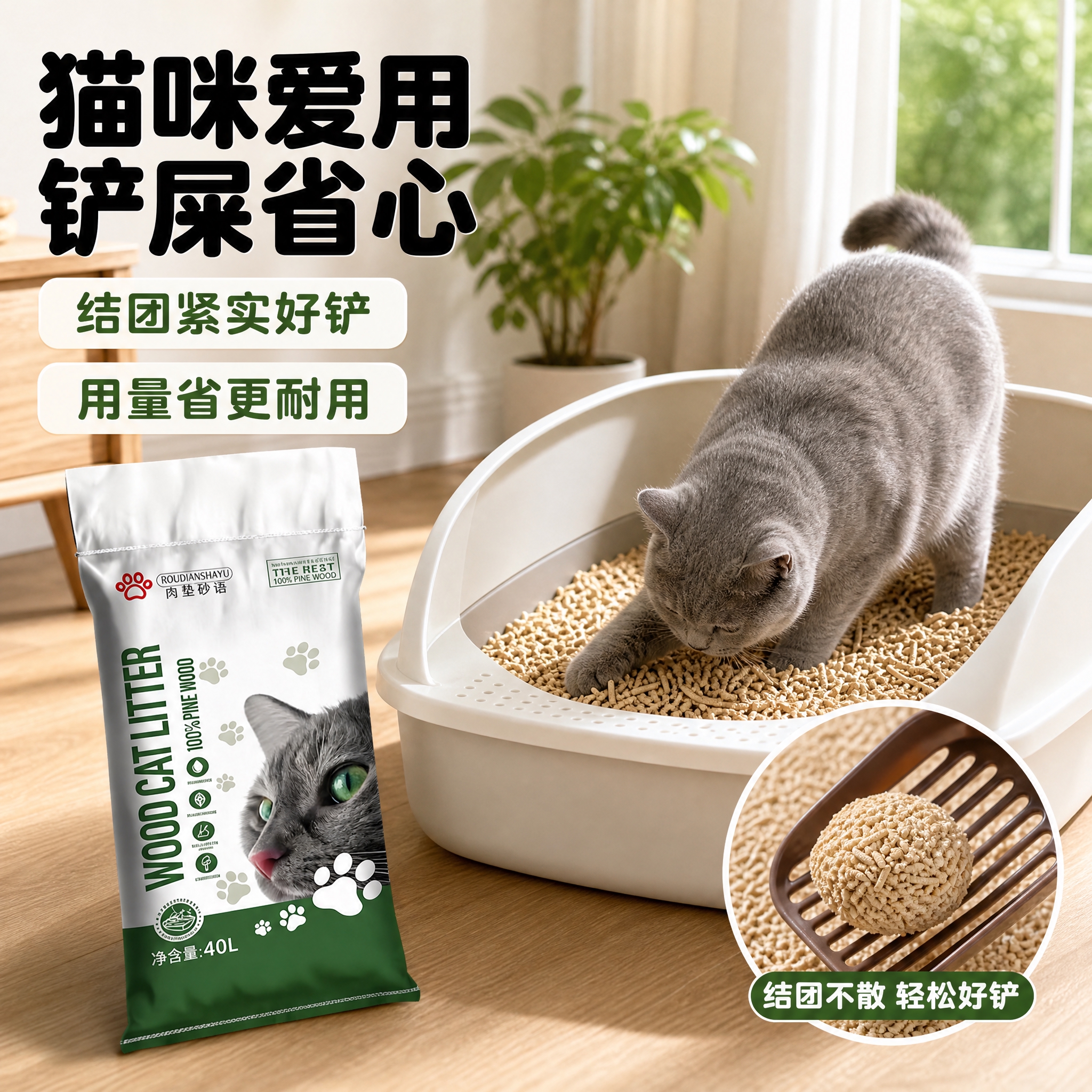 [主图-4] 使用场景 家庭猫砂盆真实使用场景 展示猫砂实际使… - 图片创意预览