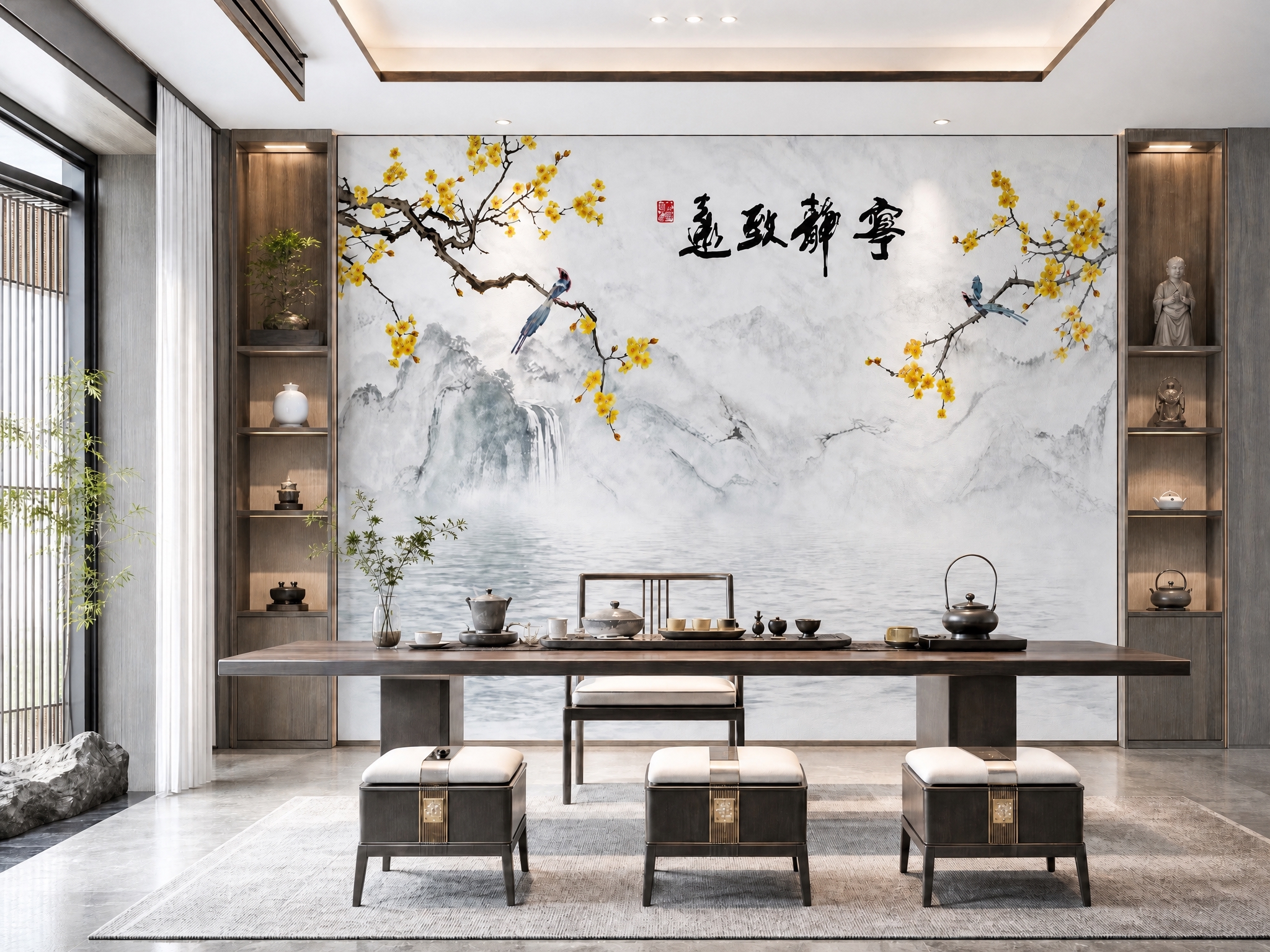 提高整张图的整体亮度，让画面更明亮通透；同时提高背景墙图案的色… - 图片创意预览