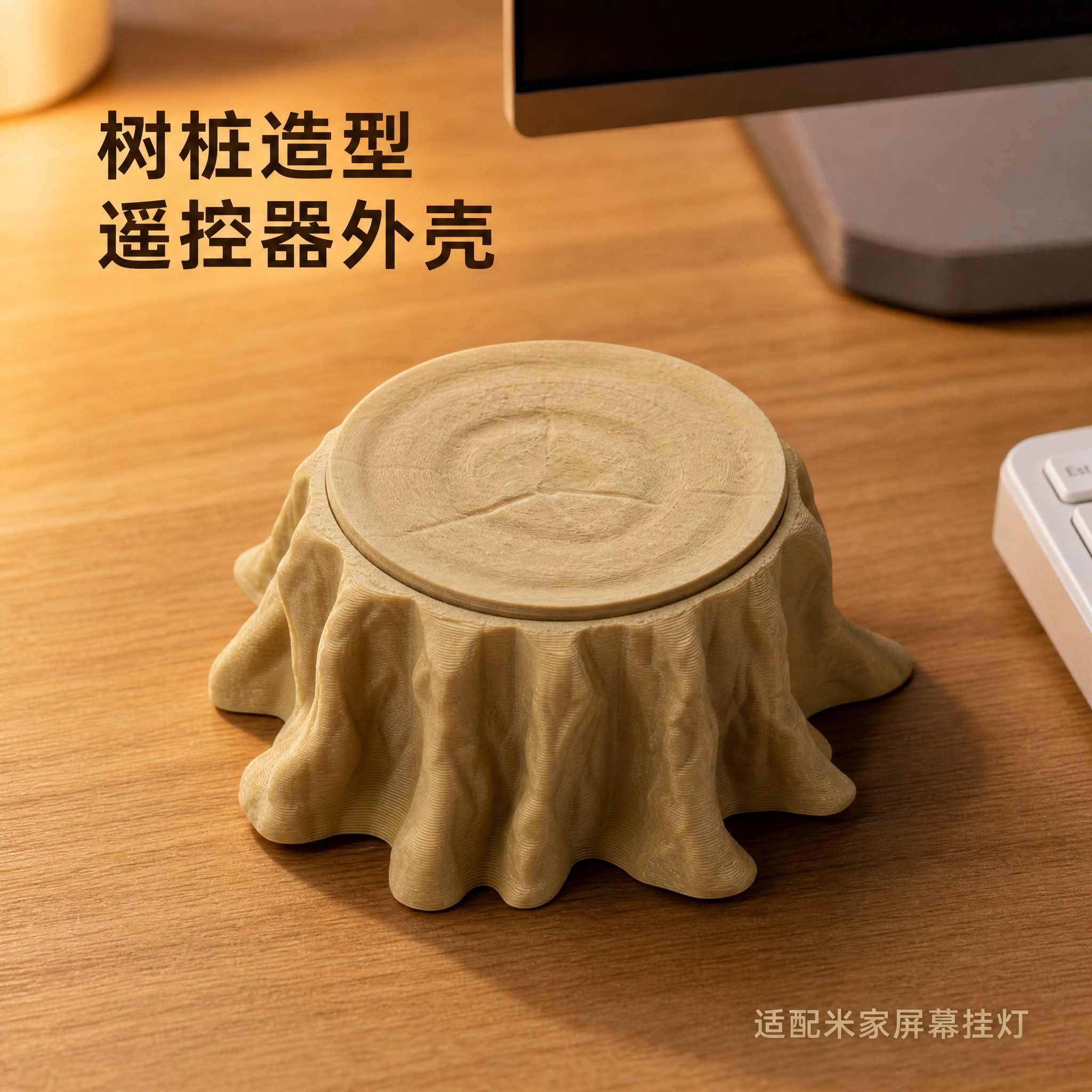 [主图-1] 树桩造型米家屏幕挂灯遥控器外壳 商品识别主图 [… - 图片创意预览