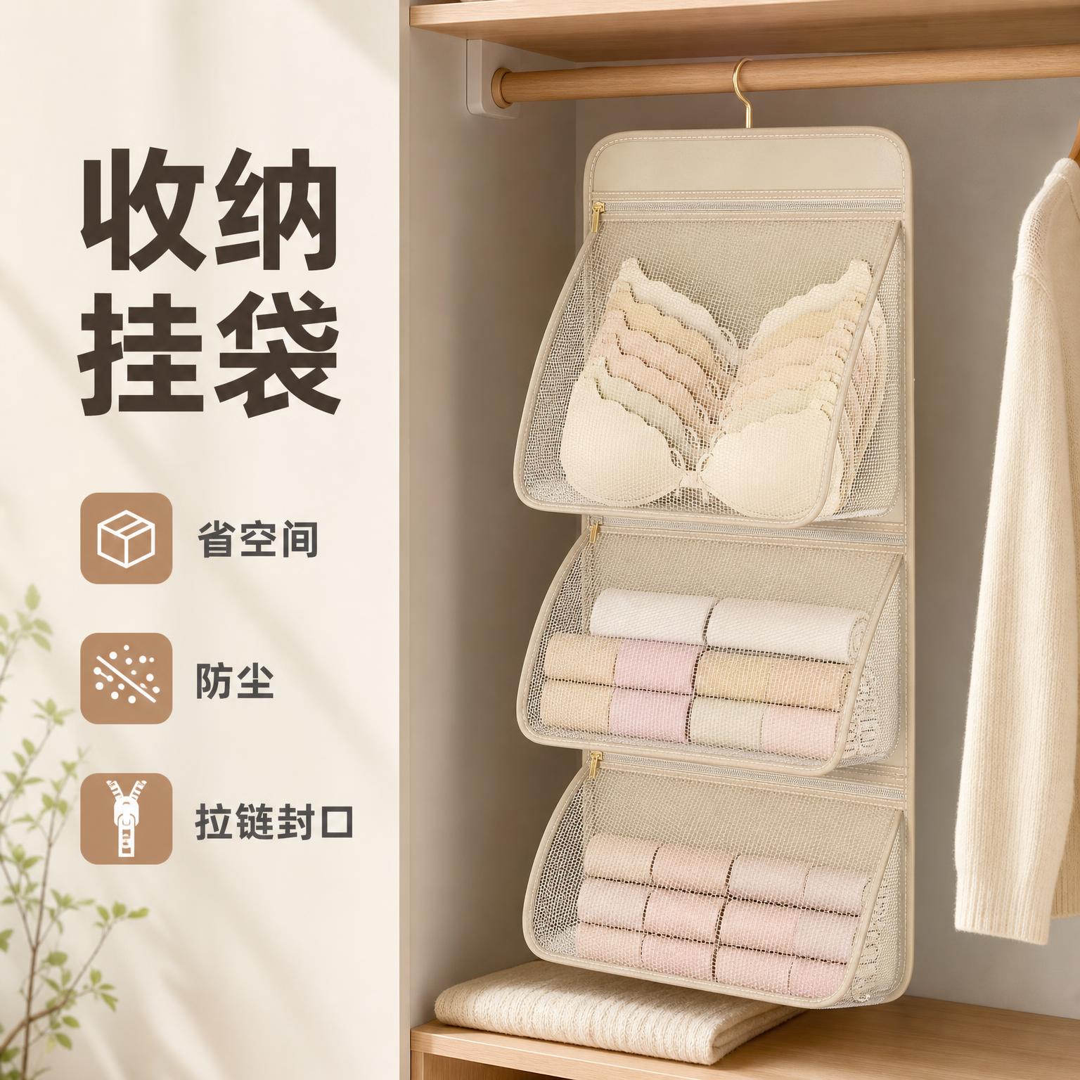 [主图-1] 首图 整洁空间英雄图 突出收纳挂袋悬挂使用后的整… - 图片创意预览