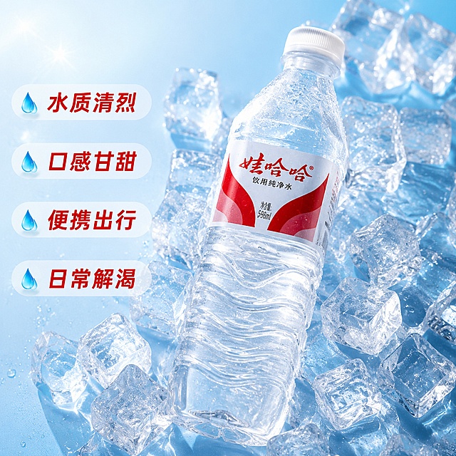 使用电商主图技能生成8张比例1:1的电商主图，适配平台为淘宝/天猫，商品为「图片1」「图片1」，商品卖点为饮用纯净水，