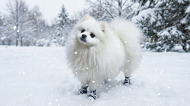 以图中的狗狗鞋为元素,设计6张跟狗狗鞋有关的图，比例 「16:9」,物体主体特征不变