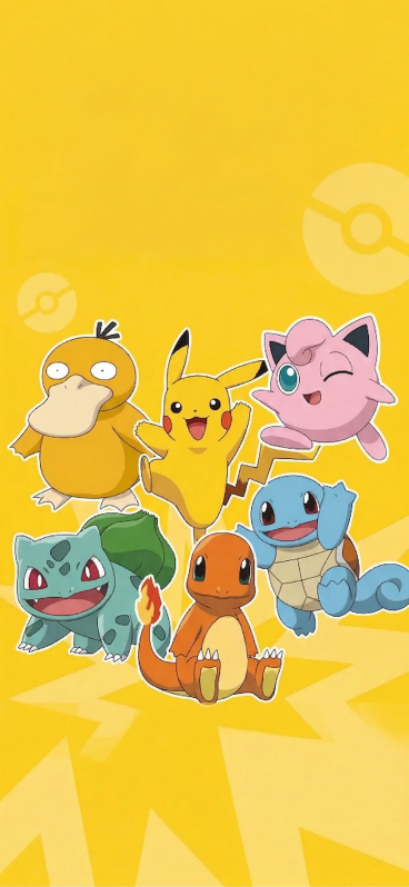 去掉图片上方的“邀请盟友 得高额返利”文字，其余内容保持不变，背景填充为和周围一致的黄色宝可梦风格背景，整体风格和原图完全一致预览效果