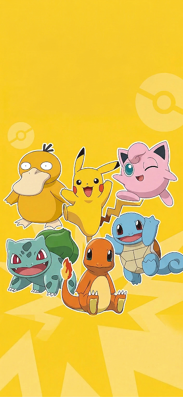 去掉图片上方的“邀请盟友 得高额返利”文字，其余内容保持不变，背景填充为和周围一致的黄色宝可梦风格背景，整体风格和原图完全一致