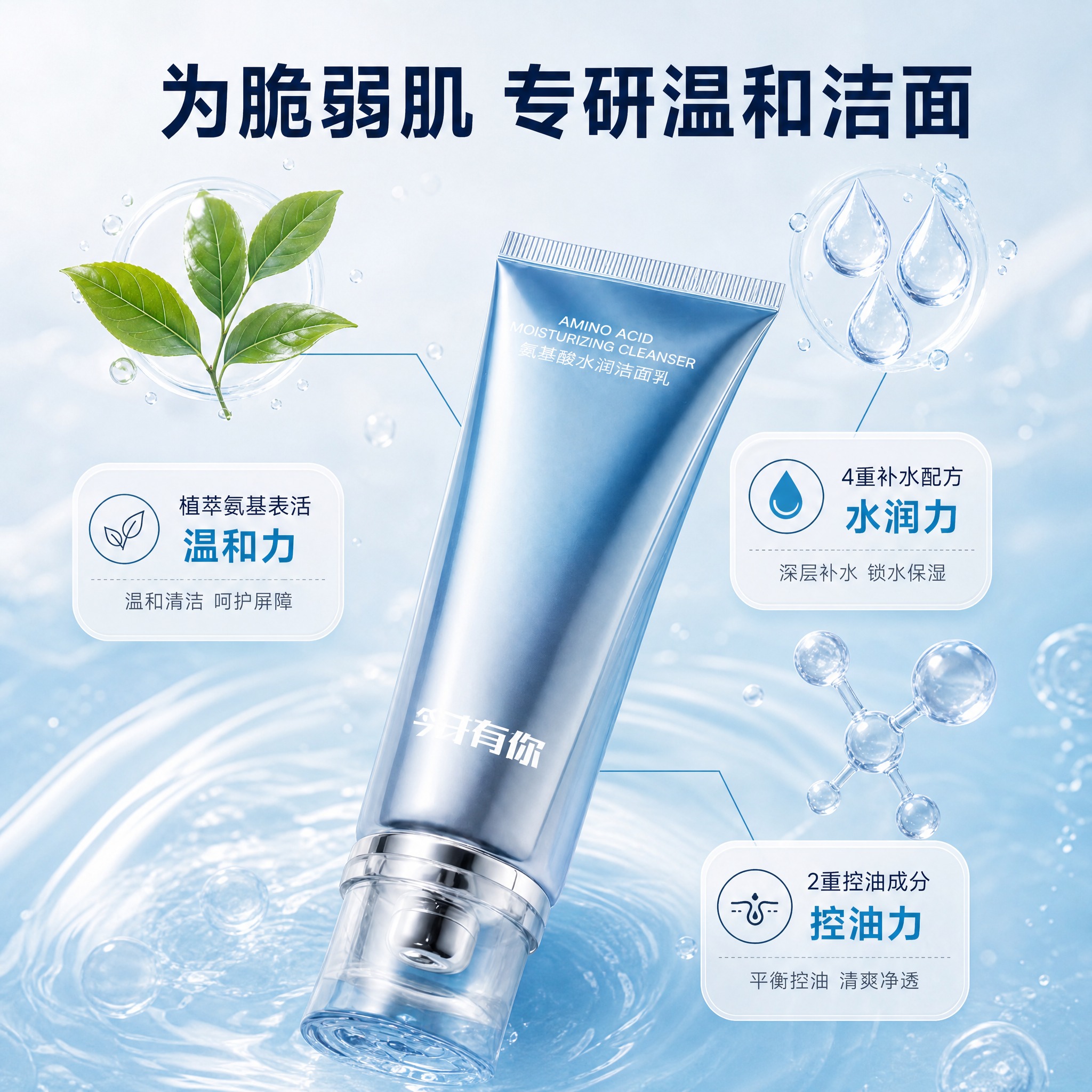 [主图2] 核心功效成分解析：以产品为核心，用引线解析温和力、… - 图片创意预览