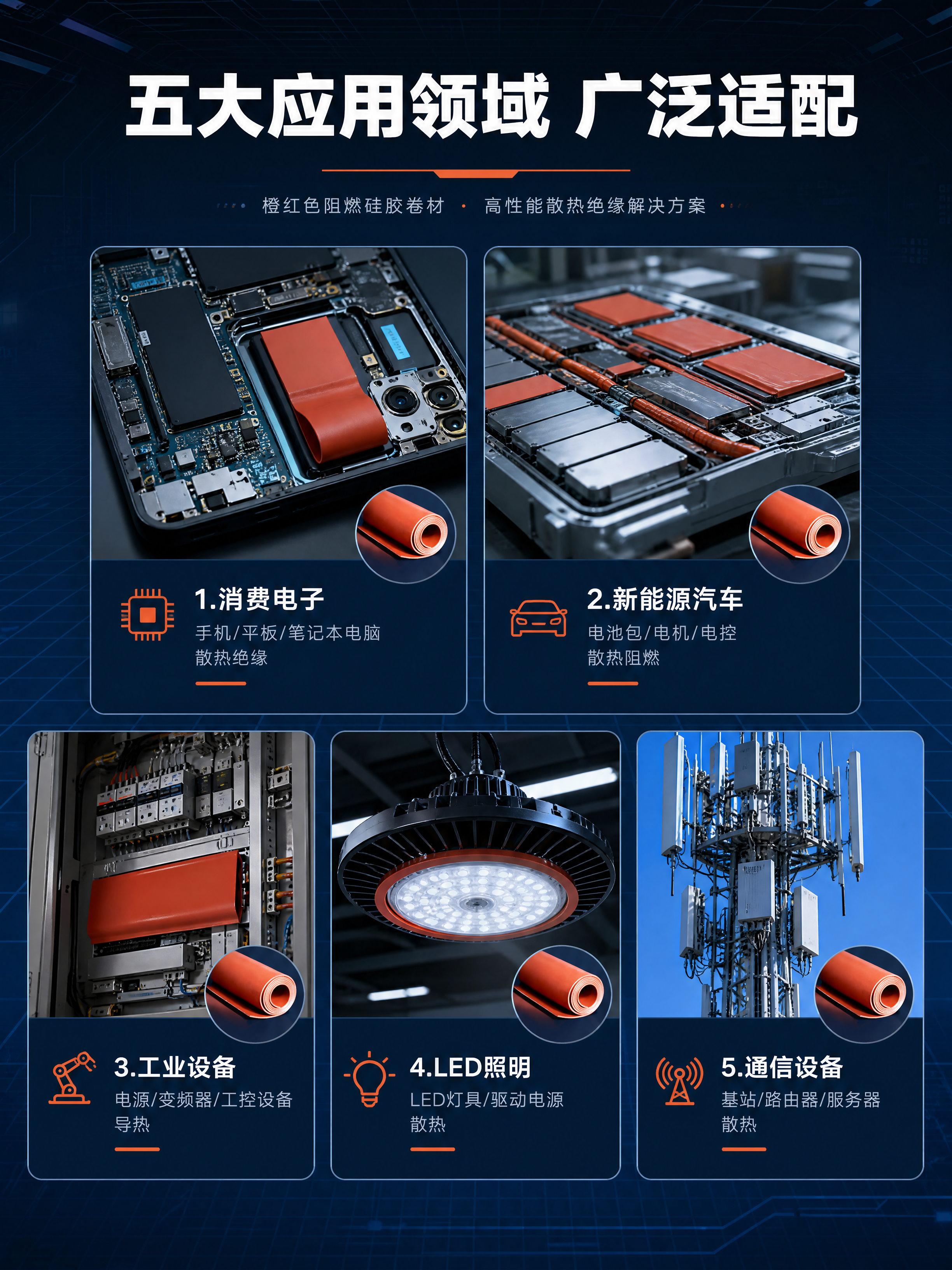 [商品] 使用【图8】橙红色阻燃硅胶卷材作为产品元素；保留产品… - 图片创意预览