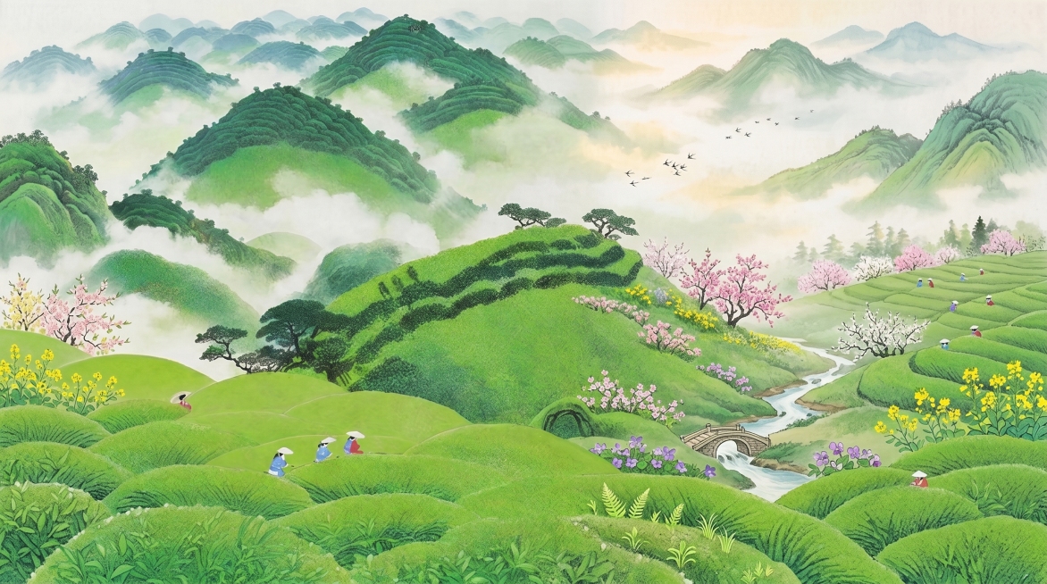 增加春天元素，变成横图预览效果