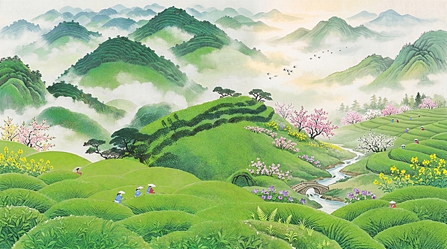 增加春天元素，变成横图