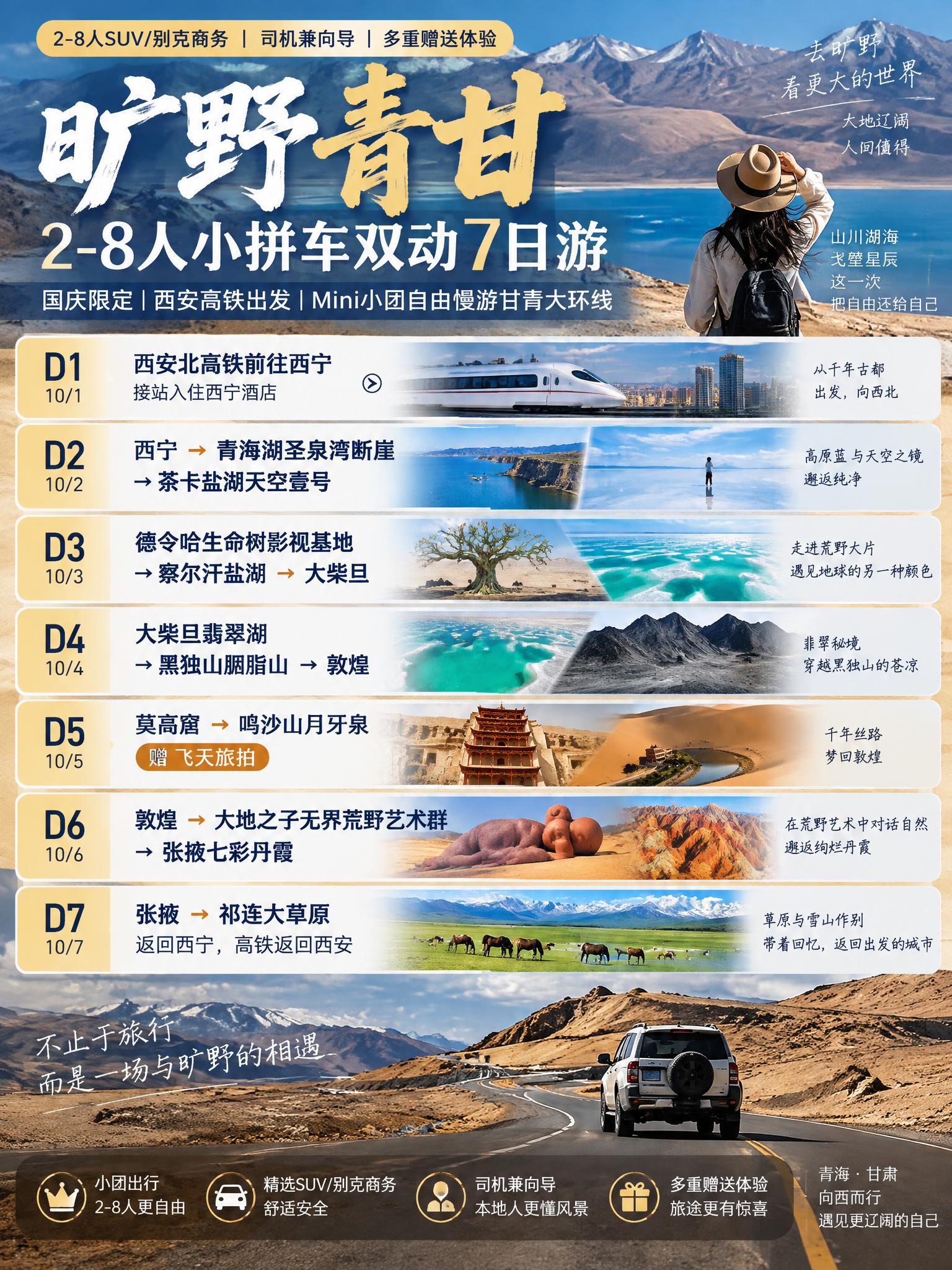 3:4竖版小红书文旅海报，旷野青甘甘青环线2-8人小拼车双动7… - 图片创意预览