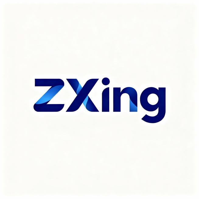 给知行激光科技有限公司设计一个LOGO，以ZXing字母为设计元素，进行抽象化艺术化的变形，以克莱茵蓝色为主色调，背景为白色预览效果