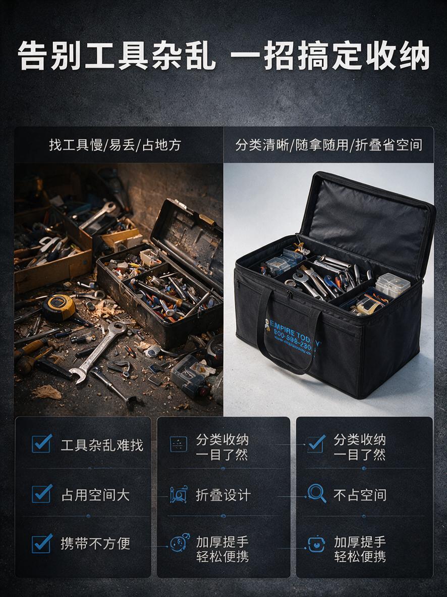 [商品] 使用【图1】黑色可折叠工具收纳箱；保留箱体结构、黑色… - 图片创意预览