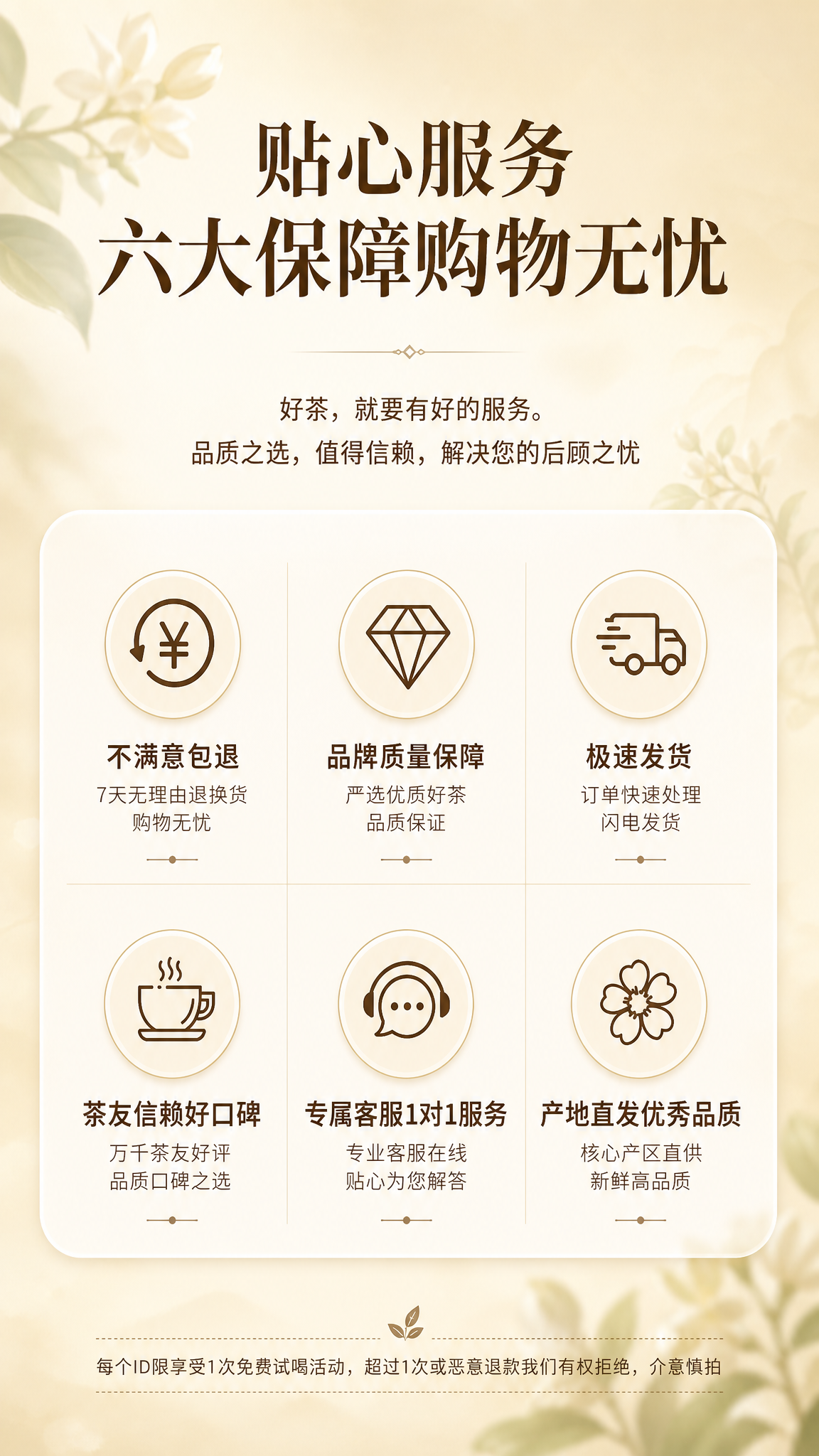 [商品] 本页为服务保障页，以六大服务保障图标为主视觉；无产品… - 图片创意预览