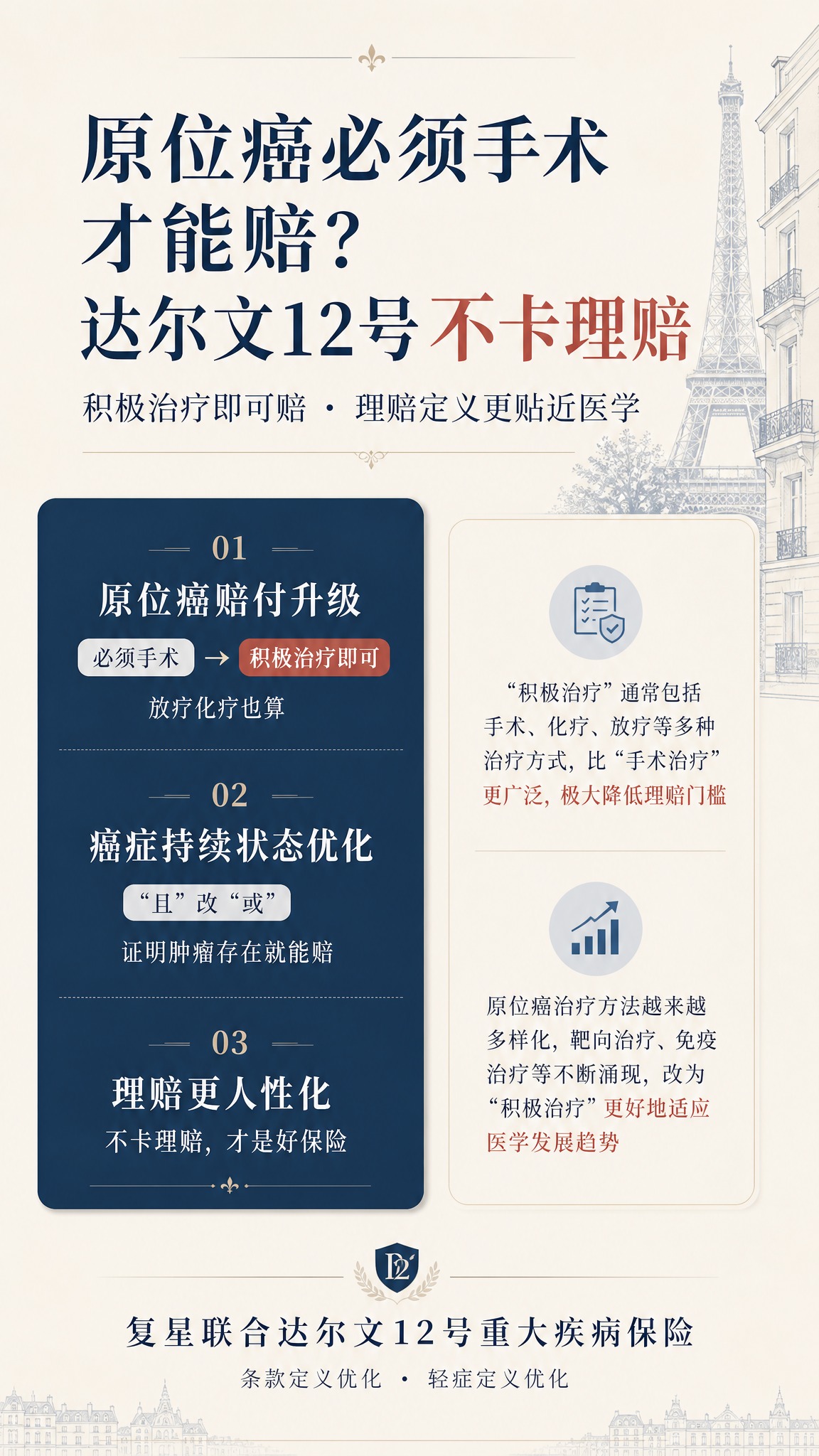 法式极简风保险宣发海报，竖版，结构清晰，重点突出，米白色高级质… - 图片创意预览
