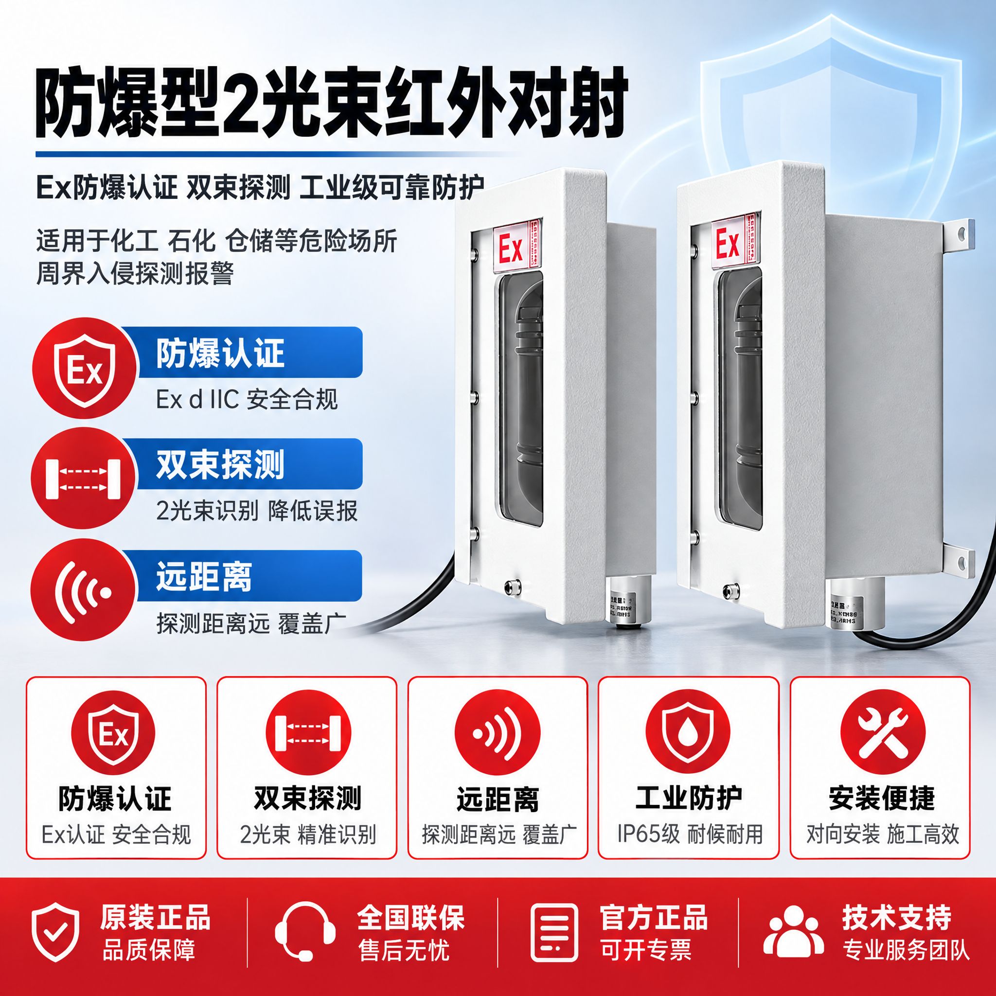 [主图-1] 商品名称：防爆型2光束红外对射。主题：按参考模板… - 图片创意预览