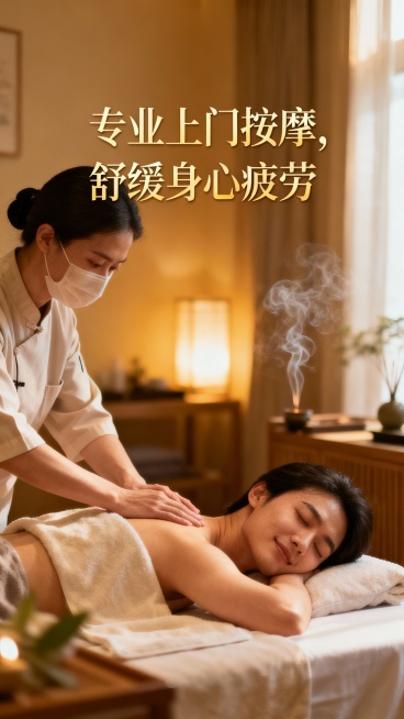 帮忙生成50张上门全身按摩图片，图片可以加入一些文字预览效果
