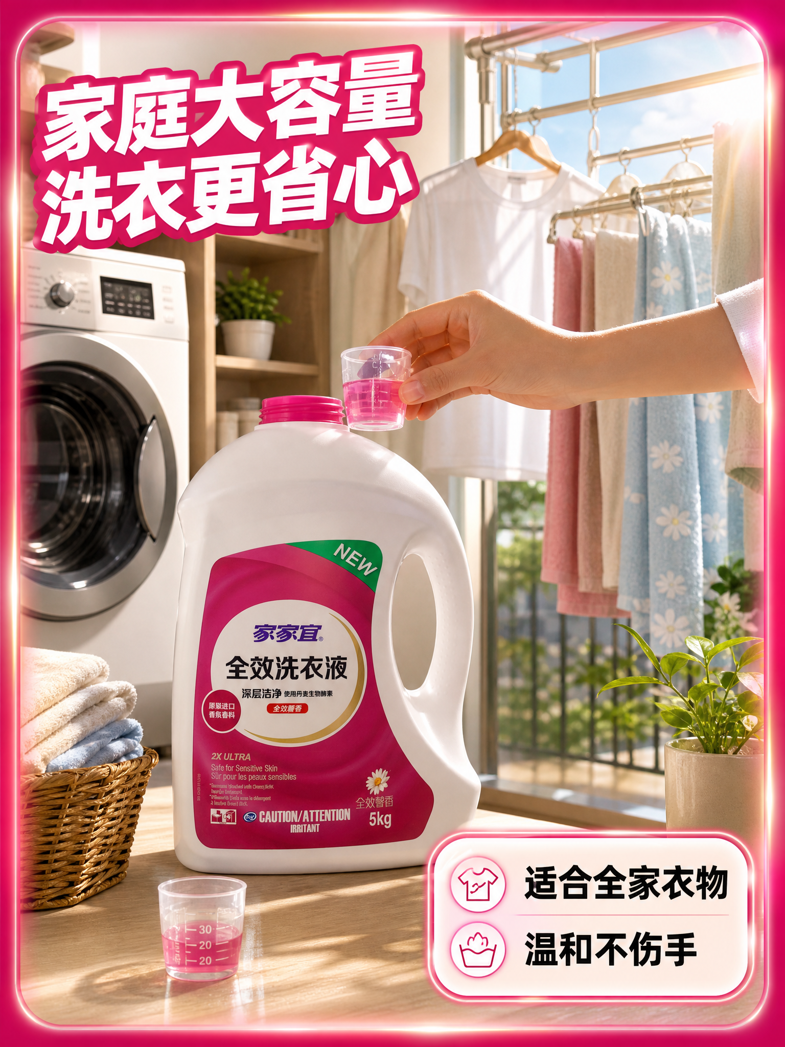 [主图-4] 家家宜全效洗衣液 家庭阳台真实使用场景图。 [统… - 图片创意预览