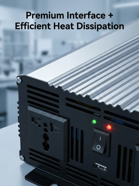 Pure sine wave inverter output interface close-up detail display, magnify the multi-function socket预览效果
