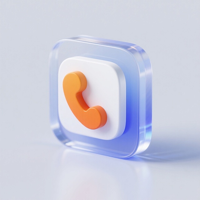 科技感十足的3D玻璃风图标，轻拟物设计融合清透质感，未来感光影呈现现代通讯美学。