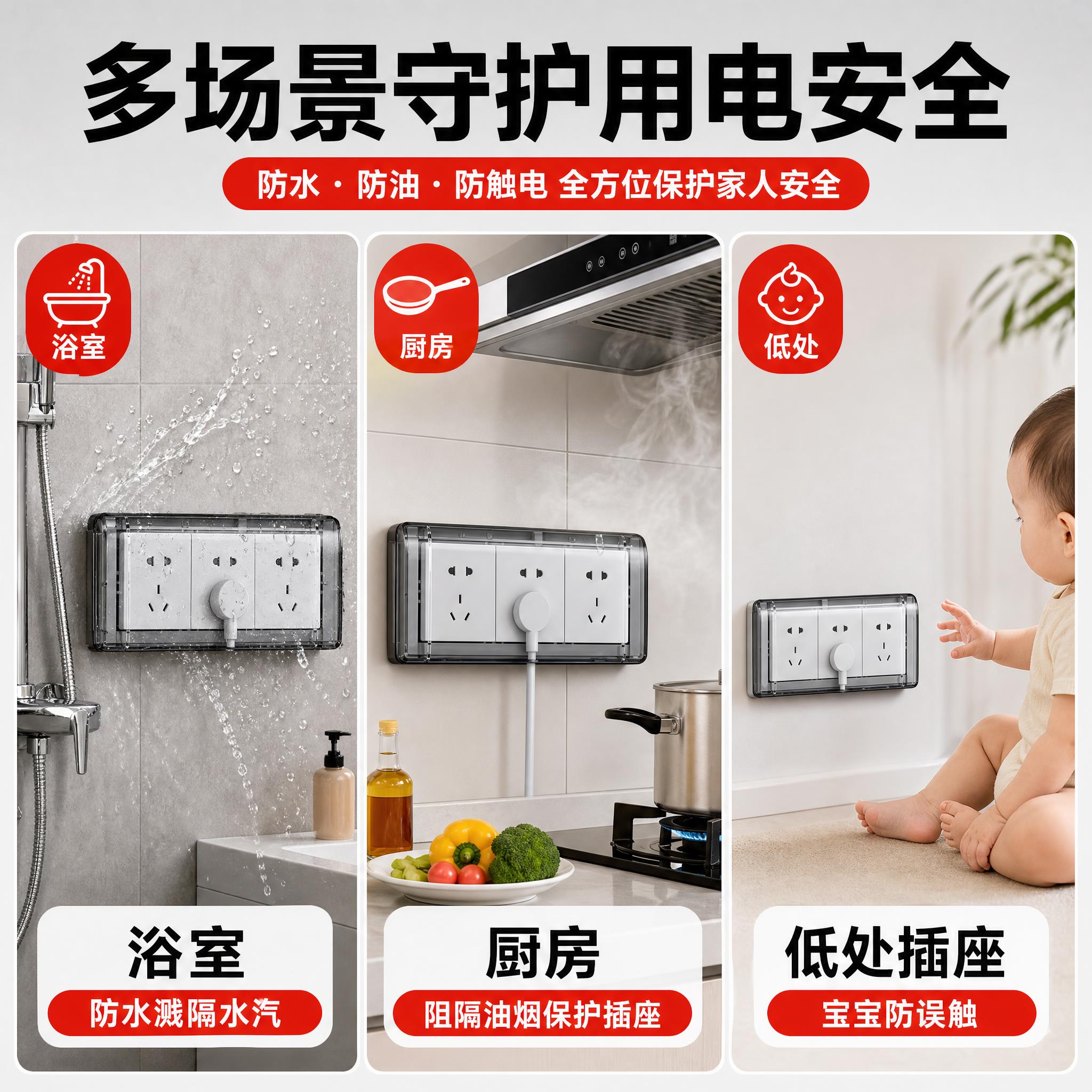 [主图-2] 使用场景图，主题：多场景守护用电安全。拼多多爆款… - 图片创意预览