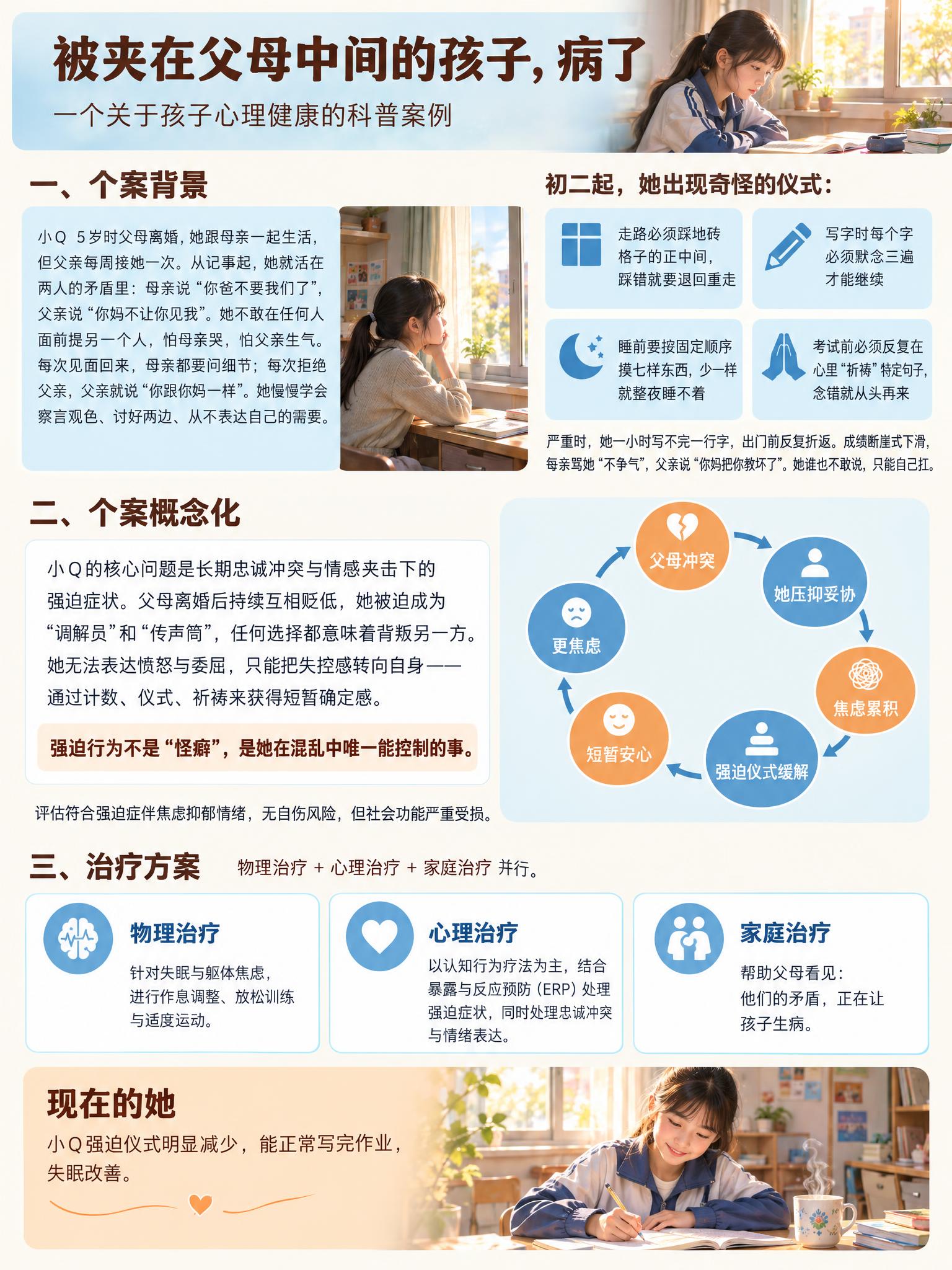 竖版心理健康科普长图文，单张完整内容，医疗健康类温暖专业风格，… - 图片创意预览